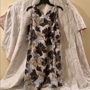 A mini length, off-shoulder dress